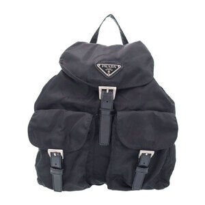 PRADA Two Pocket Tessuto Backpack Rucksack Daybag Black